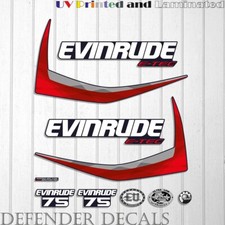 Set adesivi decalcomania motore fuoribordo Evinrude 75cv e-tec 2014-2015 Blue Cowl