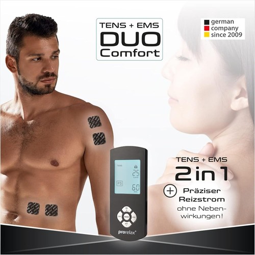 10x PRORELAX TENS/EMS Duo Comfort Blackline Elektrostimulationsgerät Reizstrom - Bild 4 von 8