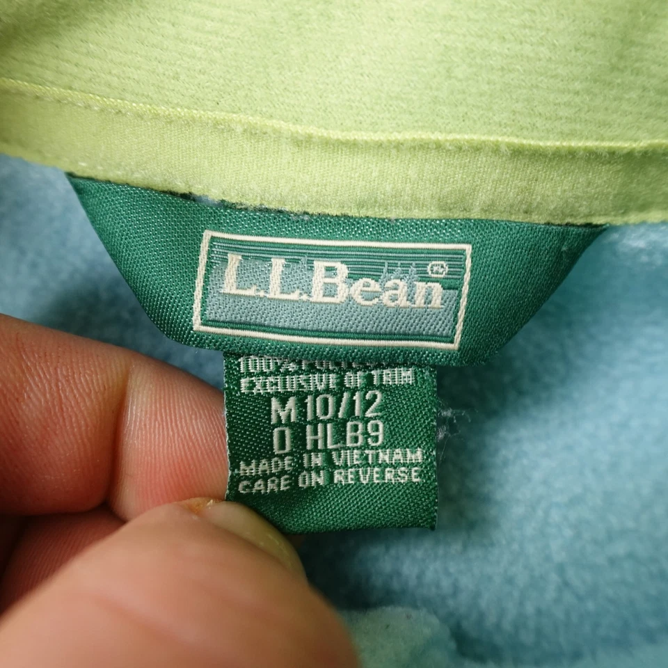 LL Bean Chaleco Niñas M Azul Polar Sin Mangas Suéter Cremallera Aire Libre Caminata Capa Media Foto 3 de 4