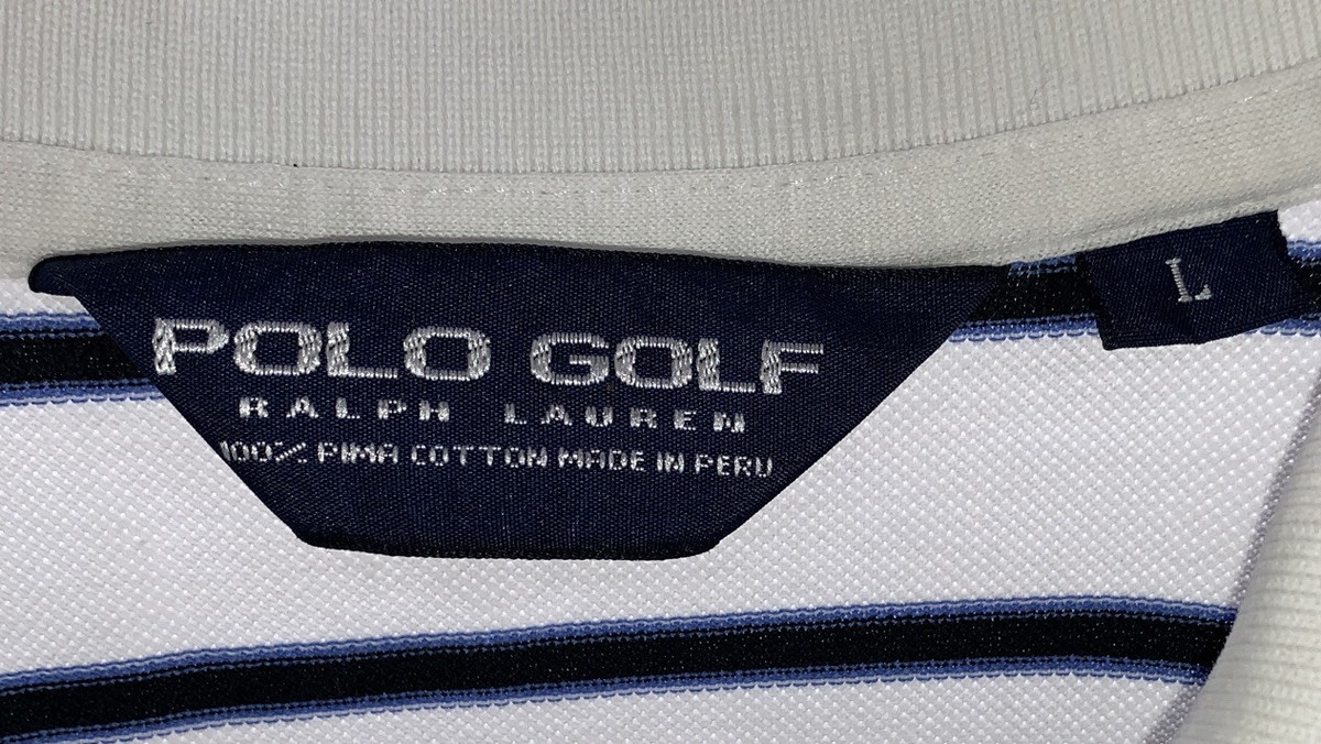 POLO GOLF　RALPH LAUREN　黒白　千鳥柄 Polo Golf Ralph Lauren Stretch Lisle Gray Striped Bird Logo