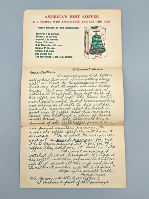 The Bell Coffee Advertising Personal For the Lady Only 1890's Ephemera