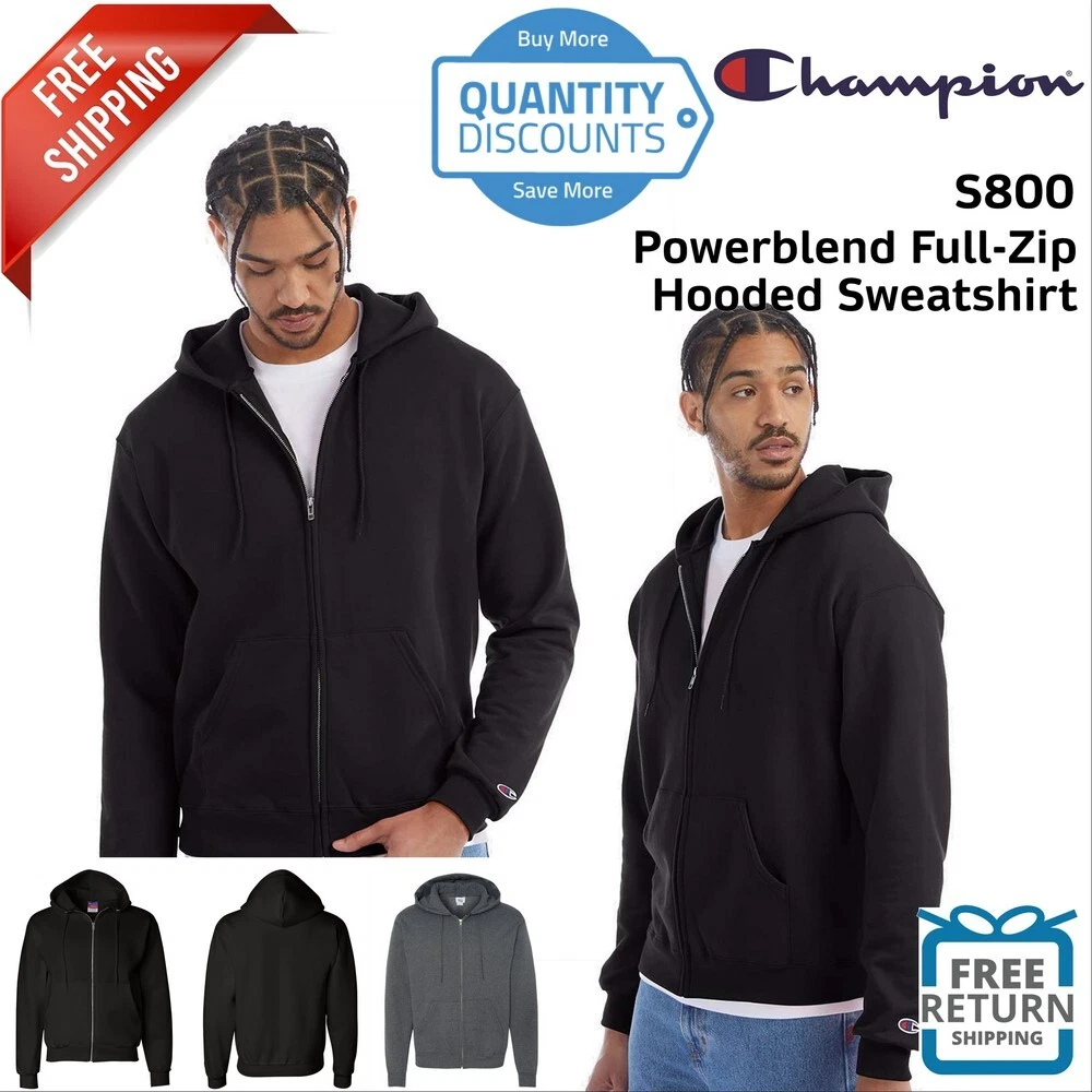 champion zipper hooded sweatshirt