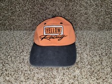 Vintage K Products Yellow Racing Snapback Hat Made In The USA Advertising