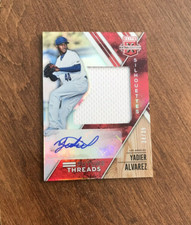 Yadier Alvarez 2017 Elite Extra Silhouettes Red Patch Auto Dodgers FTSA-YA /35