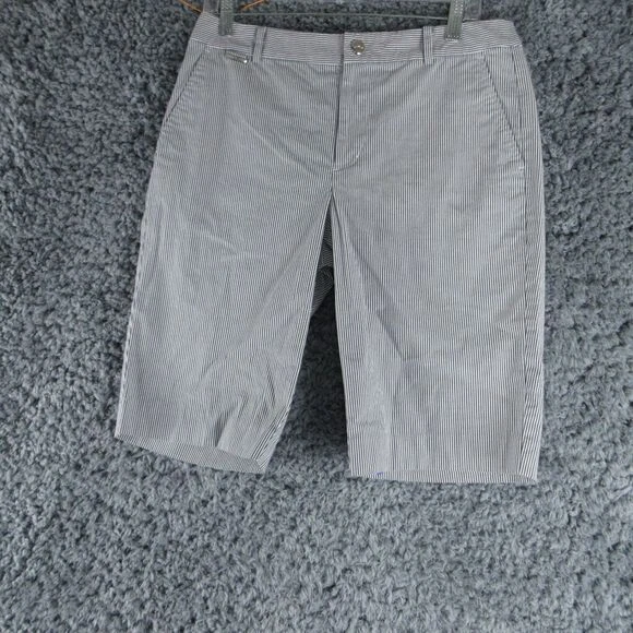 Bermuda Lauren Ralph Lauren Feminina 6 Preto Branco Listras Ativas 32x12* - Imagem 2 de 4
