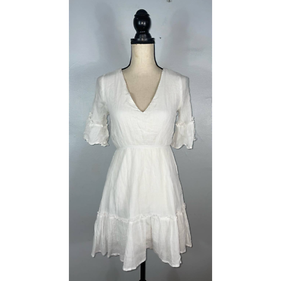 LuLus White Ruffle Tiered Mini Dress Size: S - Main Image