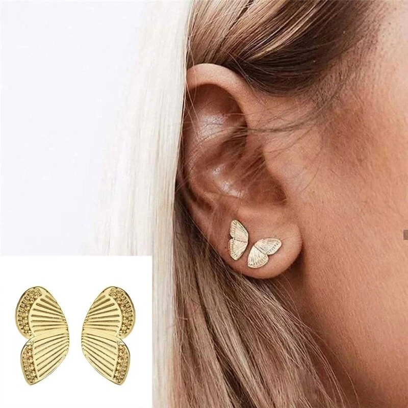 for Butterfly Wing Stud Earrings Fashion Half Jewelry Birthday for
