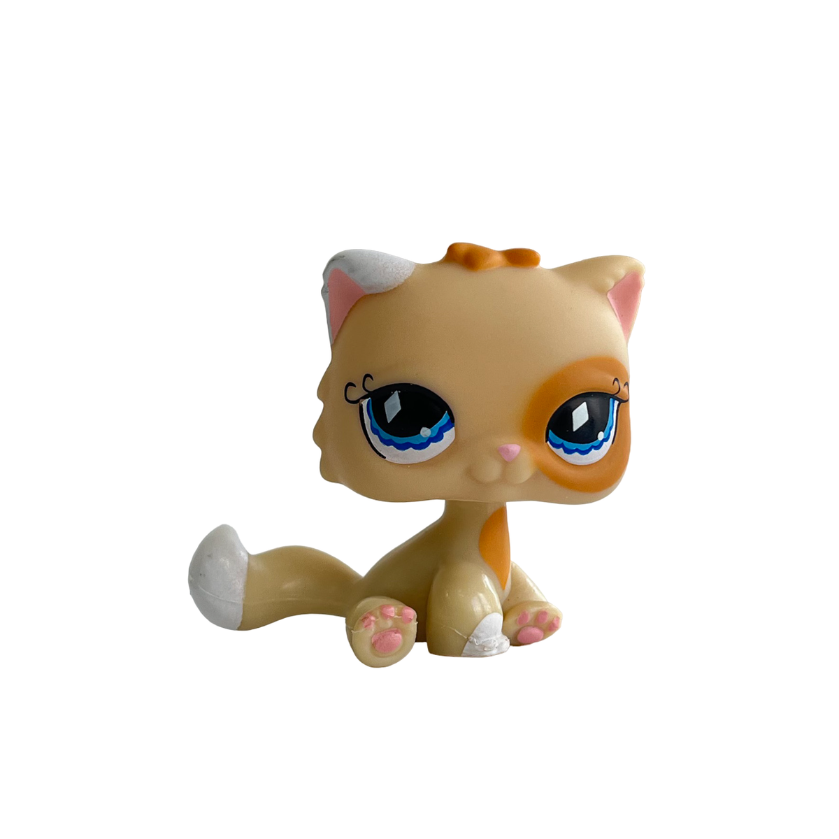 Littlest pet shop Toys bobble head Persian cats #521 yellow cat