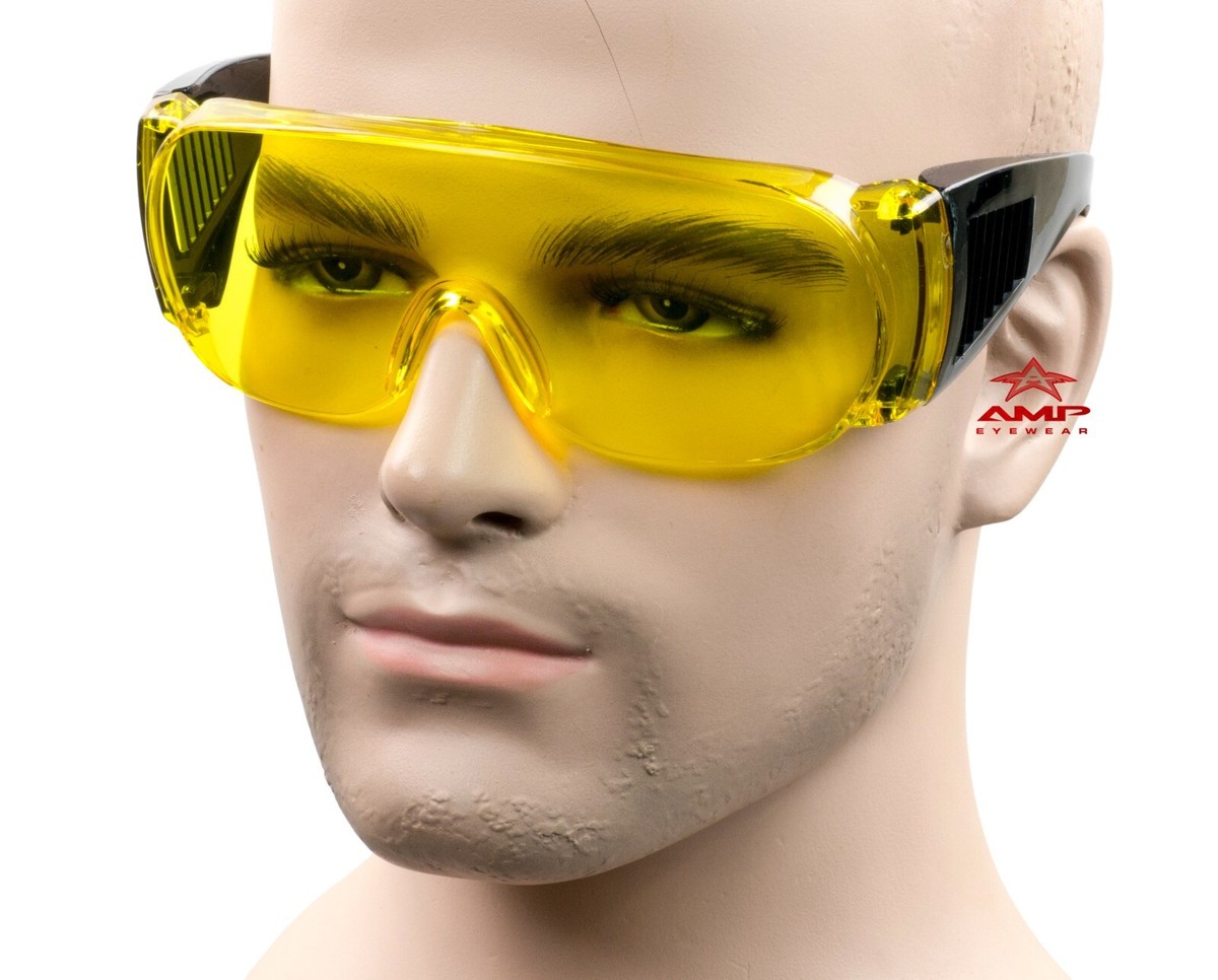 Large Fit Over Most Rx Safety Glasses Shield Sunglasses Night