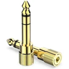 6.35mm 1/4" Stereo Male Plug to 1/8" 3.5mm Female Jack Audio Adapter