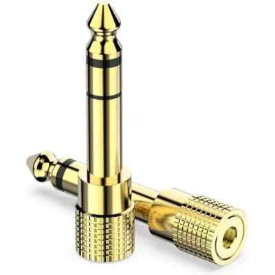 6.35mm 1/4'' Stereo Male Plug to 1/8'' 3.5mm Female Jack Audio Adapter