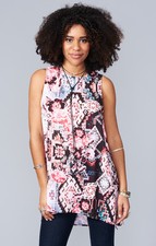 Show Me Your MuMu Ladies Sherman Girl Tribe Tunic Sleeveless High Low Tank Top-L