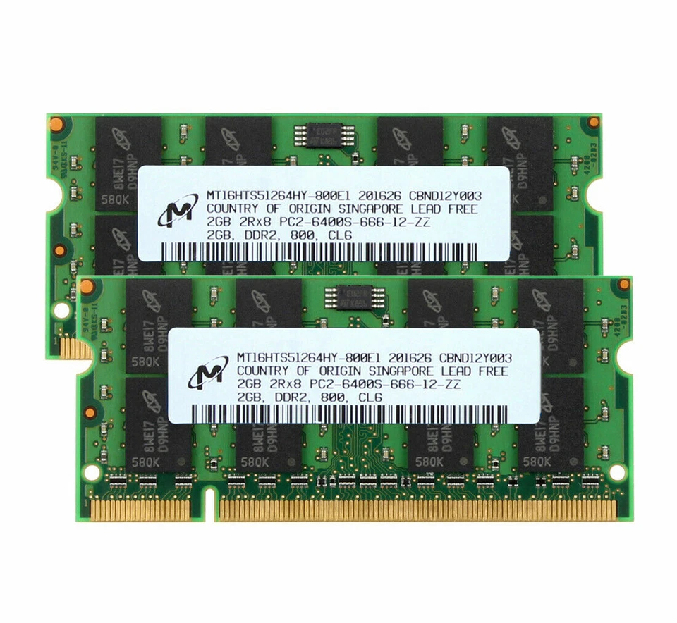 Lot Micron 8GB/4GB/2GB 2Rx8 PC2-6400 200Pin DDR2 800Mhz SODIMM RAM Laptop Memory - Image 3 of 4