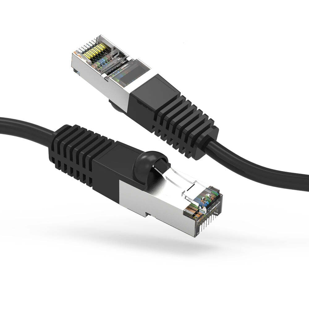 15Ft CAT6 Shielded (SSTP) Ethernet Network Booted Cable Black