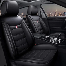 Universal Leather Car Seat Covers Set Cushion Protector For 2 Front Driver Seat