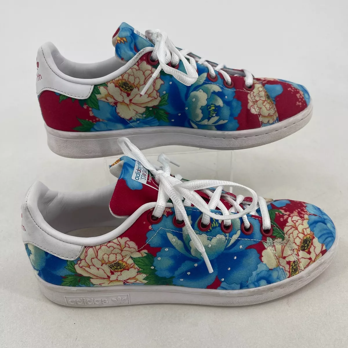 Adidas Stan Smith WOMENS Floral Design Lace Up Athletic Shoes Sneakers SIZE  6