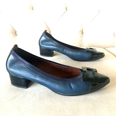 navy chunky heel