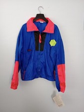 NWT Vintage 90s Columbia Blue Pink Neon Windbreaker Gorge Jacket Retro Mens M