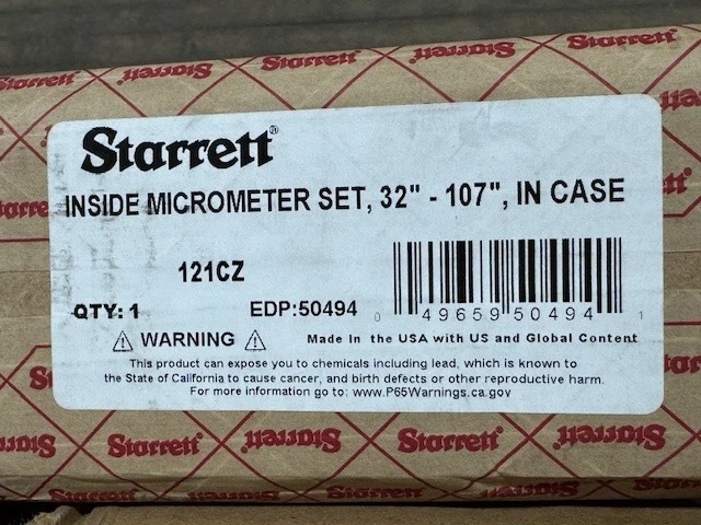 Starrett 121CZ Long Range Tubular Inside Micrometer 32-107" Range, .001 - Image 2 of 2