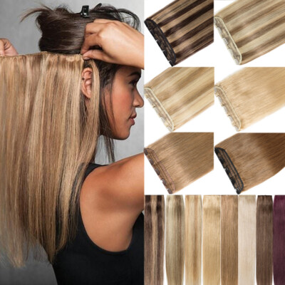 100G One Piece THICK Clip in Real Remy Human Hair Extensions 3/4 Full Head Weft