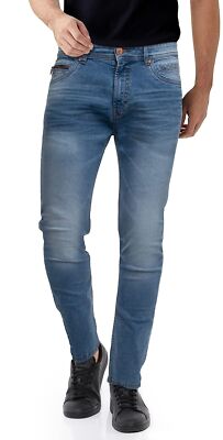 CULTURA AZURE Mens Basic Casual Stretch Denim Jeans Flex Skinny Slim Fit 32 x 30
