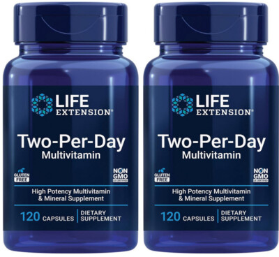 TWO PER DAY MULTIVITAMIN 240 Cap VITAMINS B, C, D, ZINC, MINERAL  LIFE EXTENSION