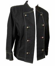 Nancy Bolen For City Girl Women's Sz M Black Light Jacket Bulter Style Front