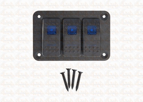 Interruttore kit a pannello 3x  bottone con spia a Led - 12/24V - 20A ON OFF - Foto 1 di 7