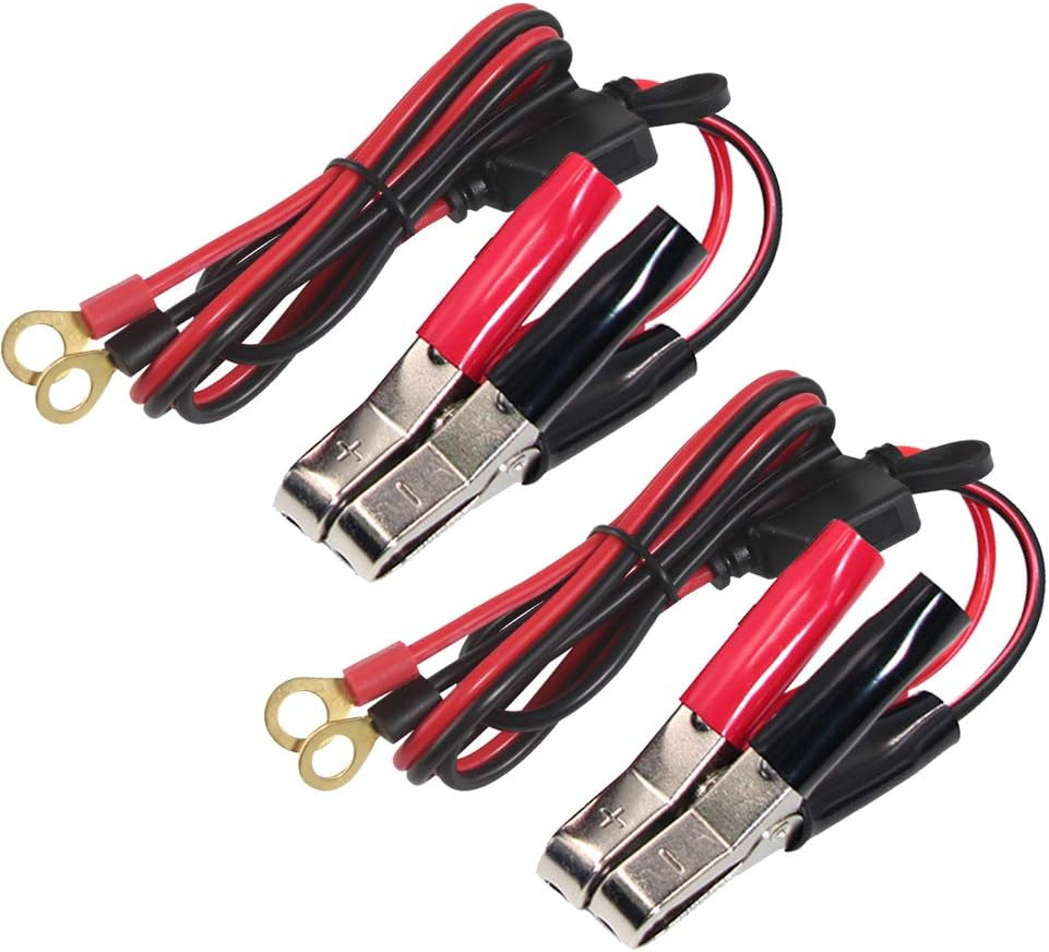 Battery Alligator Clips Booster Jumper Cable - O Ring Terminal Harness Wire 2 Pi