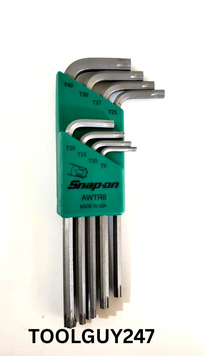 SNAP ON TOOLS L-shaped TORX Tamper-R Wrench Set w/Holder -8 keys
