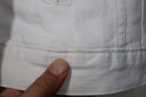 NWD Eddie Bauer M White Cotton Stretch Denim Jean Jacket - Picture 4 of 10
