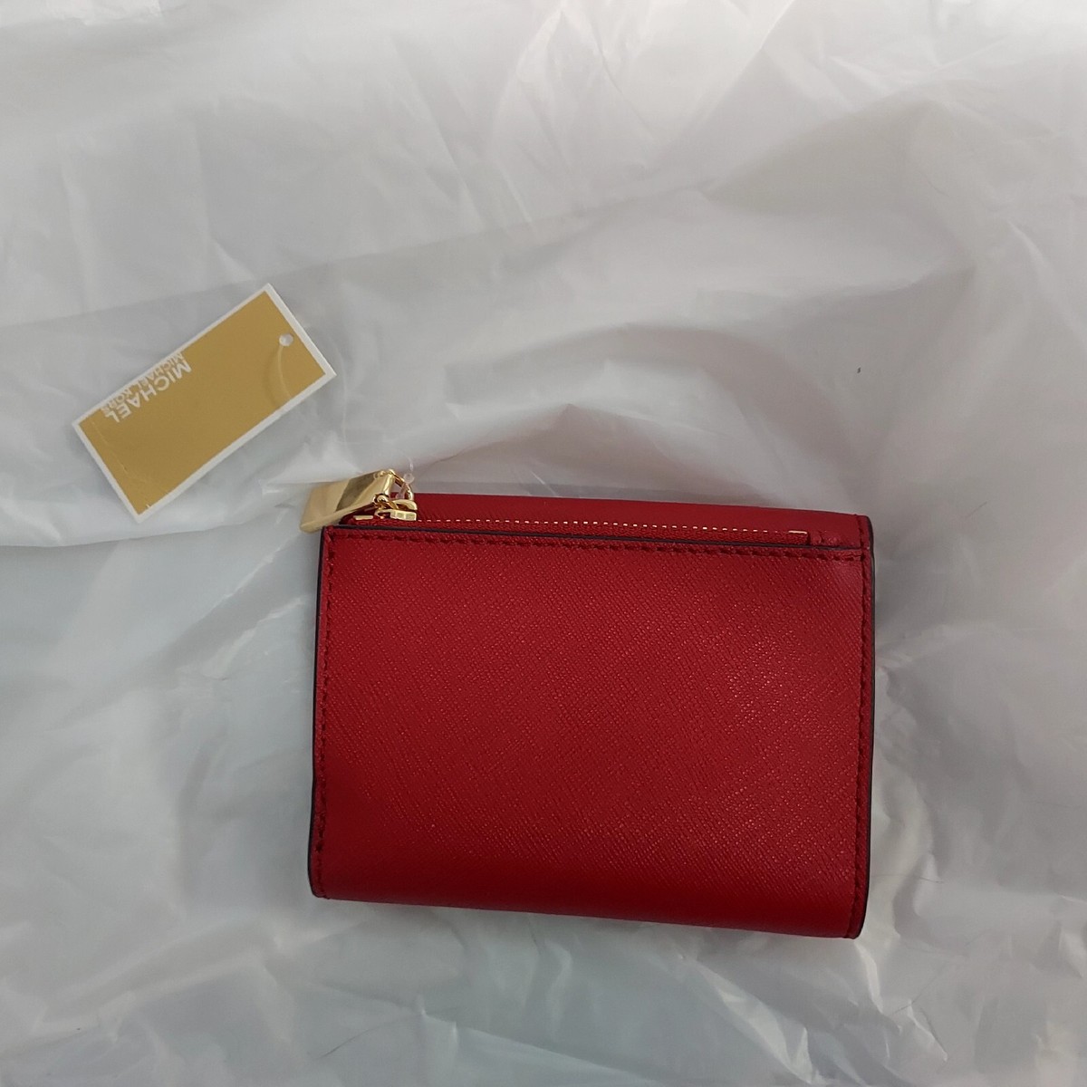Michael Kors Greenwich Envelope Trifold Crimson Red Saffiano