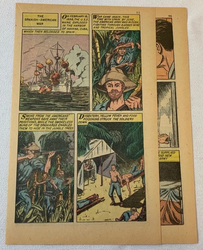 1959 three page cartoon story ~ THE ARMY DURING THE SPANISH AMERICAN WAR