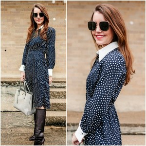 navy polka dot dress uk