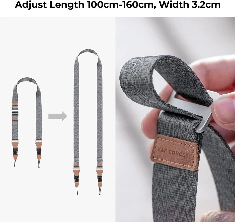 Correa para cuello de cámara K&F Concept 32 mm con liberación rápida para fotógrafos para DSLR Foto 4 de 4