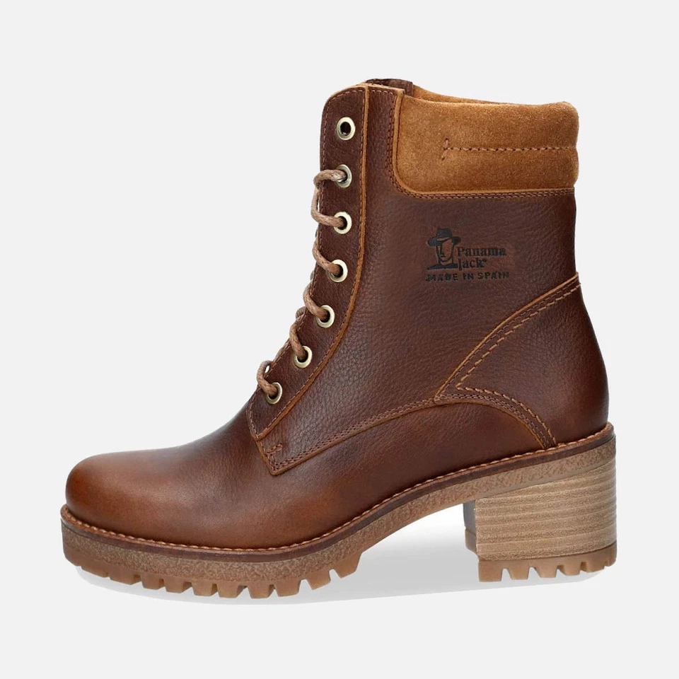 Botas de Tacón Panama Jack Phoebe II en Cuero Marrón Ceroso