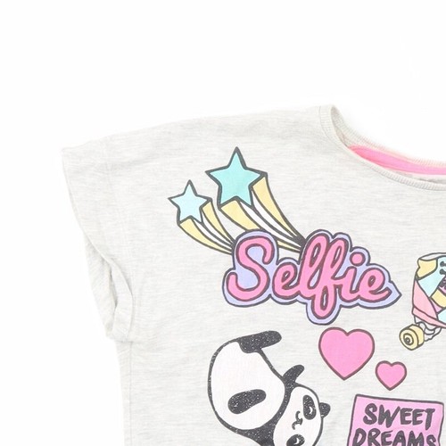 Debenhams Girls Grey Cotton blend T-Shirt Size 9-10 Years - Picture 3 of 12