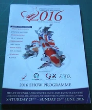 National Koi Show 2016 show programme Sat 25th - Sun 26th June.