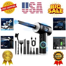 Compressed Air Duster-3 Gear Adjustable 100000RPM Electric Air Duster with LE...