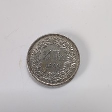 Schweiz 1/2 Franken Münze 1960 .835 Silber