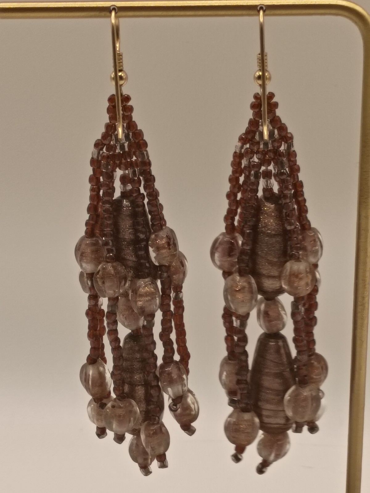 Vintage Statement Chandelier Dangle Earrings Brow… - image 7