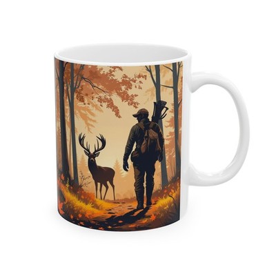 Hunting Lover Coffee Mug 11oz Deer Hunter Dad, Outdoor Hobby Gift Idea
