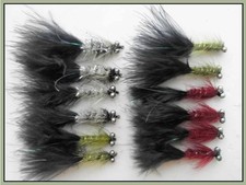 12 Barbless Humungous - Black Tails, Size 10, TroutfliesUK, Fly Fishing