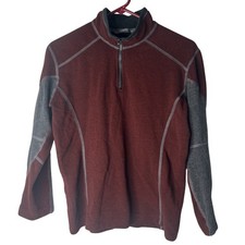 Kuhl Kashmira Boys Sweater Red Fleece 1/4 Zip Pullover Outdoor Hiking Size Large