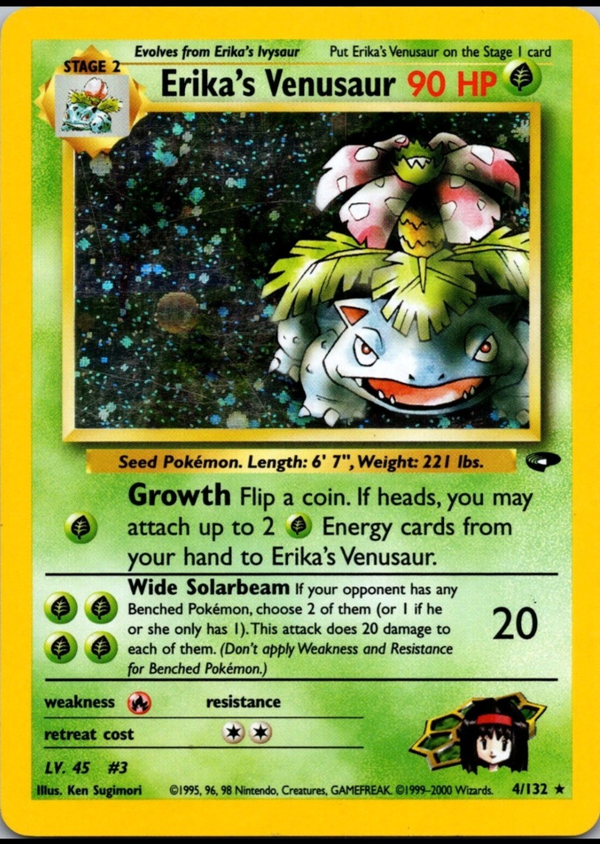 Erika's Venusaur 4/132 - NM - Holo - Pokémon Gym Challenge - 2000