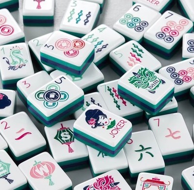 American Mahjong Game Set, 160 Dark Green Layered Mah Jong Tiles