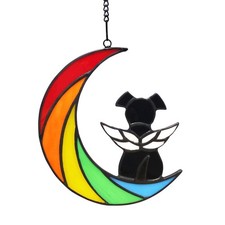 Stained Glass Rainbow Bridge Dog Memorial Gifts for Loss of Dog Sympathy Reme...