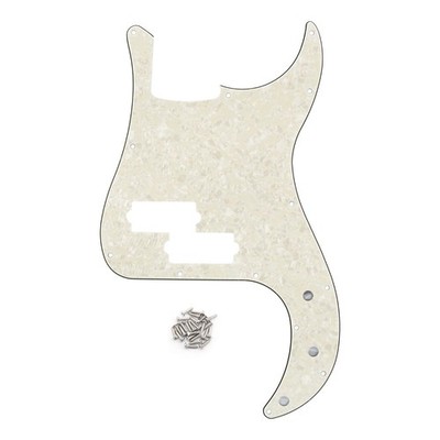FLEOR 13-Hole Standar PB Bass Pickguard  4-String Scratch Plate Cream Pearl 4Ply