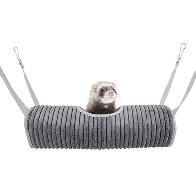 WOLEDOE Ferret Tunnel Hanging Hammock Bed, Small Animal Rats Small, Grey 