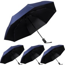 4 Pack Umbrellas Compact Windproof, Automatic Open and Close Folding Rain Umb...